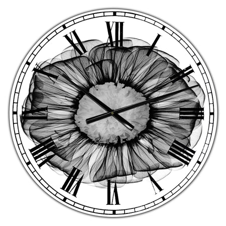 Zinnia Montage Black & White X-Ray - Large Cottage Wall Clock