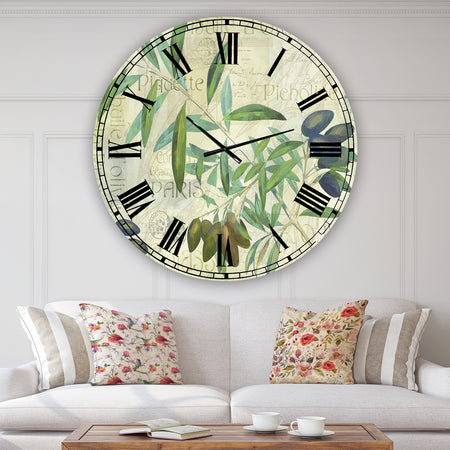 Olives Picholines - Oversized Cottage Wall Clock