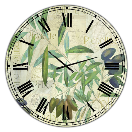 Olives Picholines - Oversized Cottage Wall Clock