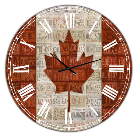 Canada License Plate Flag - Oversized Traditional Wall Clock