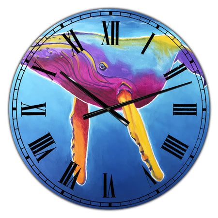 Humpback Whale - Rainbow - Large Nautical & Coastal Wall Clock