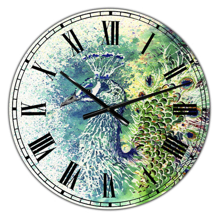 Peacock Bliss - Large Farmhouse Wall Clock
