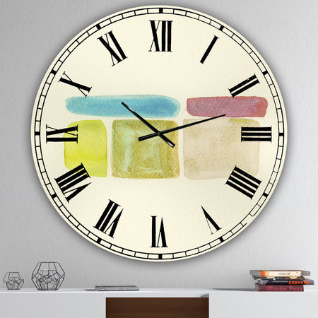Cubist Color Composition II - Oversized Mid-Century Wall Clock