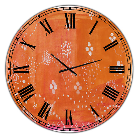 Indian Orange Composition - Oversized Mid-Century Wall Clock