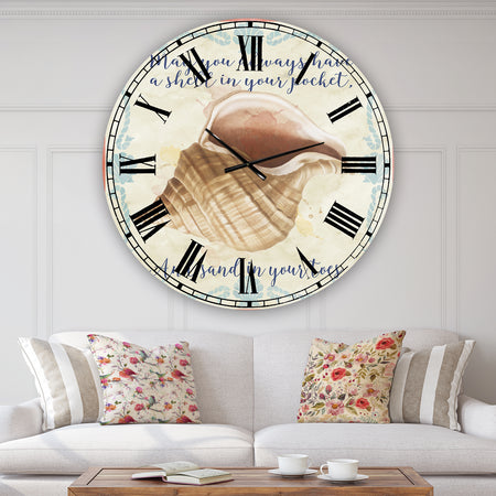 Sea Shells-B - Oversized Nautical & Coastal Wall Clock