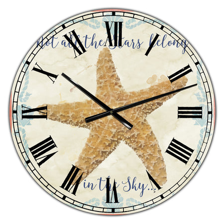 Sea Shells-C - Large Nautical & Coastal Wall Clock