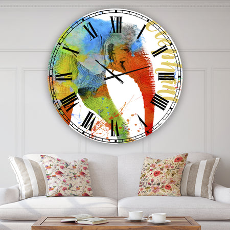 Colorful Safari Animals C - Oversized Cottage Wall Clock
