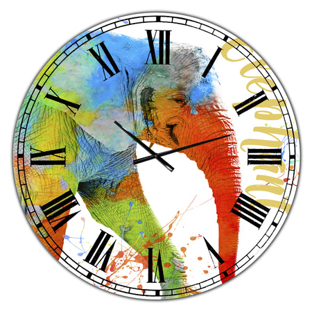 Colorful Safari Animals C - Oversized Cottage Wall Clock