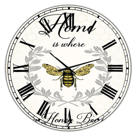 Porch & Den Jordy Honey Bee A - Oversized Cottage Wall Clock