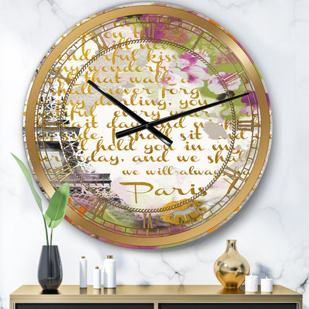 With Love From Paris 1 - Large Traditional Wall Clock