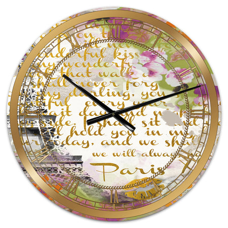 With Love From Paris 1 - Large Traditional Wall Clock