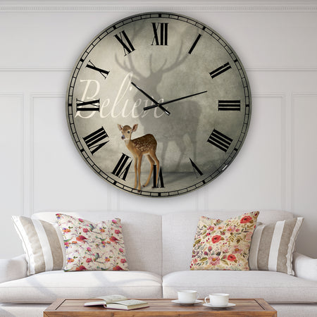Believe Shadow III - Oversized Cottage Wall Clock