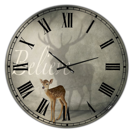Believe Shadow III - Oversized Cottage Wall Clock