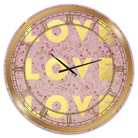 Love, Love, Love - Oversized Glam Wall Clock