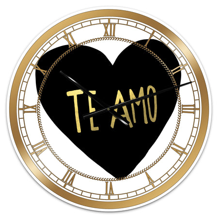 Te Amo - Large Glam Wall Clock