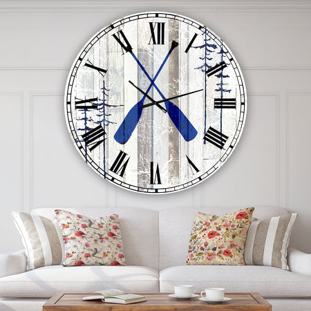 The Blue Moose - Oars - Oversized Cottage Wall Clock