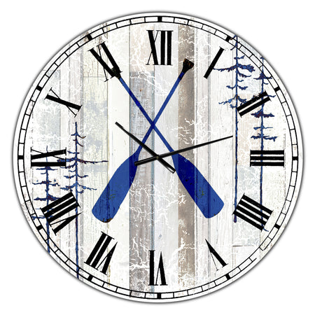 The Blue Moose - Oars - Oversized Cottage Wall Clock