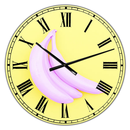 Pink Banana - Large Modern Wall Clock