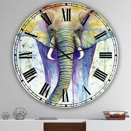 Elephant Colors - Oversized Cottage Wall Clock