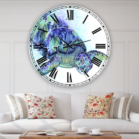 Sea Turtle - Oversized Cottage Wall Clock