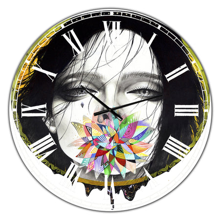Black Blossom - Oversized Modern Wall Clock