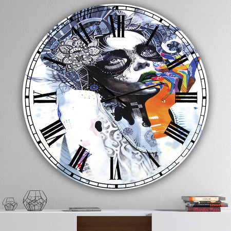 Beautiful Urban Dreaming Girl - Oversized Modern Wall Clock