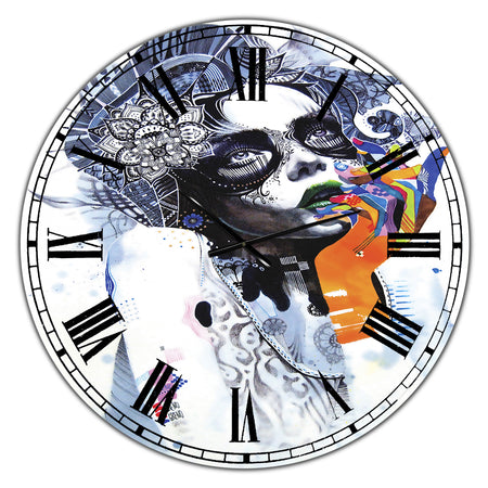Beautiful Urban Dreaming Girl - Oversized Modern Wall Clock