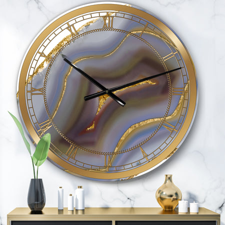 Golden Core Agate - Large Fashion Wall Clock