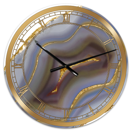 Golden Core Agate - Large Fashion Wall Clock