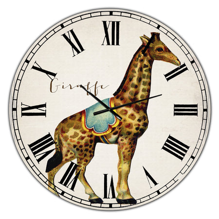Circus Animals Giraffe - Oversized Cottage Wall Clock