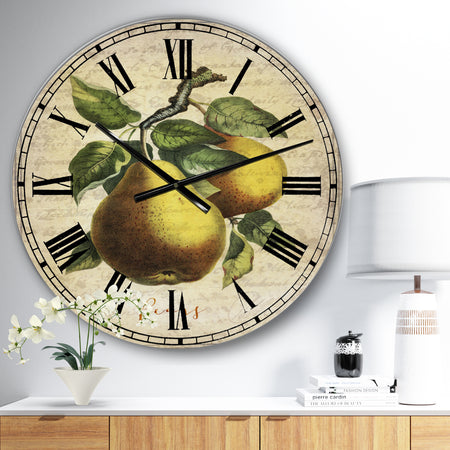 Pear Old Style Sketch II - Large Cottage Wall Clock