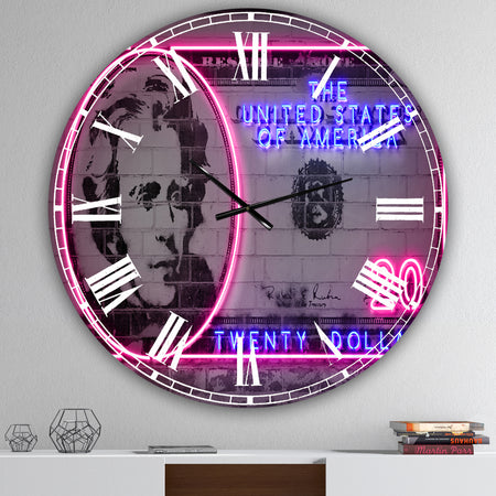 20 dollars - Oversized Modern Wall Clock