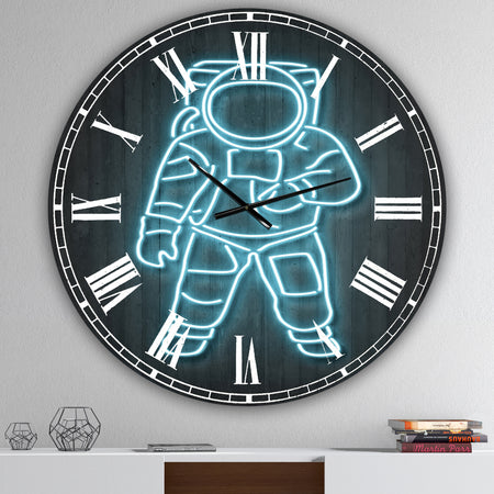 Neon Astronaut - Oversized Modern Wall Clock