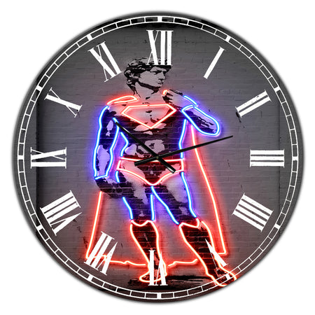 David Michelangelo Superman - Large Modern Wall Clock