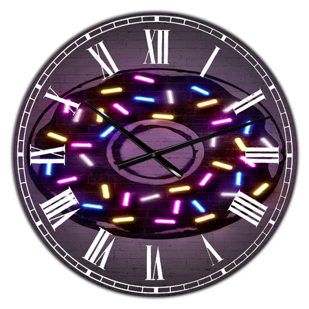Neon Sugar Fantasy Donut - Large Modern Wall Clock