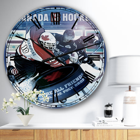 Canada is Hockey - Traditional Wall Clock