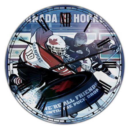 Canada is Hockey - Traditional Wall Clock