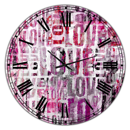 Grunge Love Square - Oversized Cottage Wall Clock