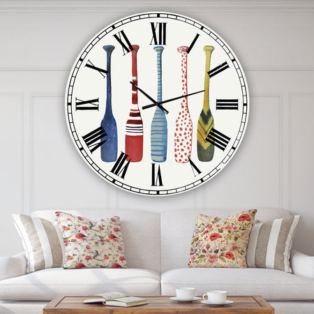 Five Paddles - Oversized Lake House Wall Clock