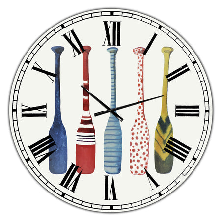 Five Paddles - Oversized Lake House Wall Clock