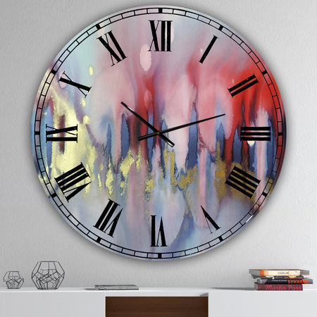 Chinook Composition of Red Blue And Yellow - Oversized Modern Wall Clock