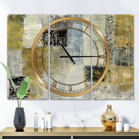 Multicolor Twin City - Glam 3 Panels Large Wall CLock