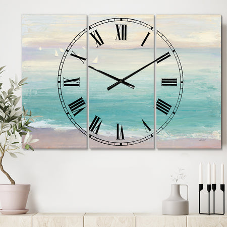 From the Shore - Cottage 3 Panels Large Wall CLock