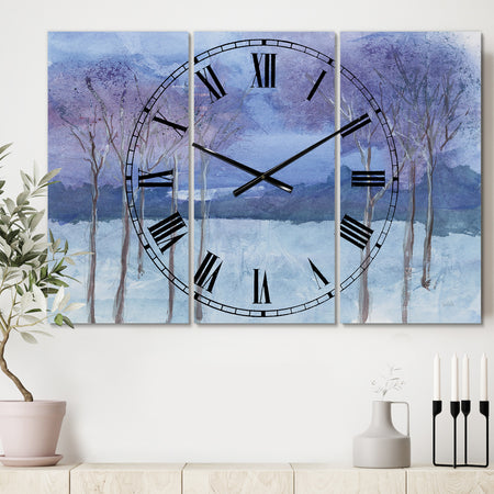Evening Serenade II - Cottage 3 Panels Oversized Wall CLock
