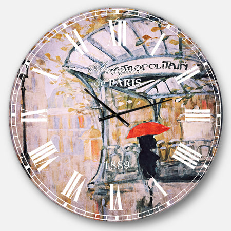 Love in Paris IV - Romantic French Country Large Wall CLock