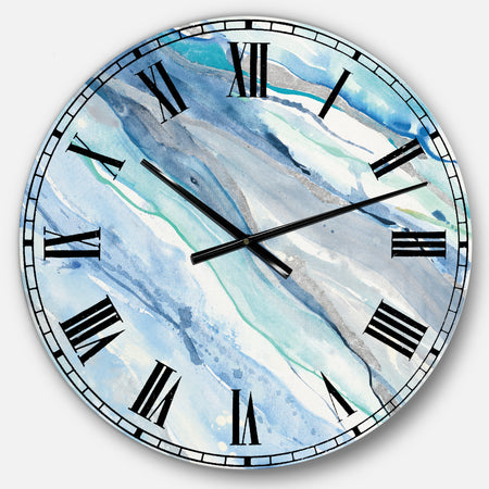 Blue Silver Spring II - Modern Lake House Oversized Wall CLock