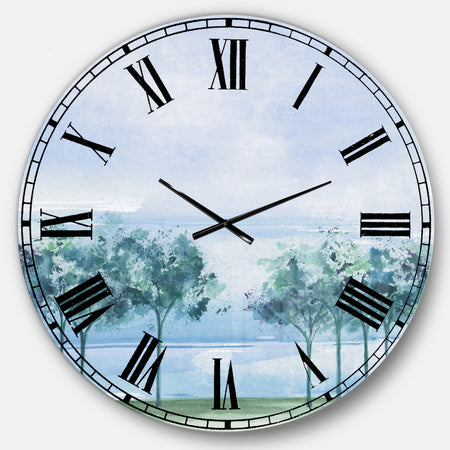 Across the Lake VI - Lake House Large Wall CLock