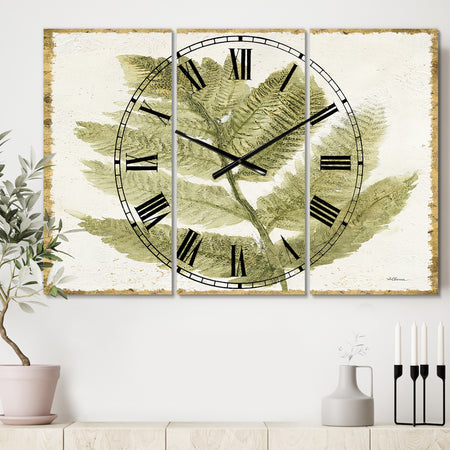 Simple Forest I - Cottage 3 Panels Oversized Wall CLock