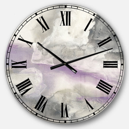 Watercolor Minimal Purple Tones I - Modern Farmhouse Large Wall CLock