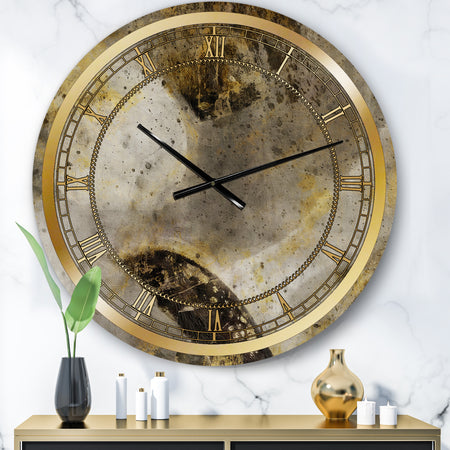 Glam Gold Desert Neutral - Glam Large Wall CLock